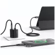 USAMS hálózati töltő JC Series CC264 30W GaN Mini hálózati gyorstöltő 2xUSB-C, fekete