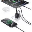 USAMS hálózati töltő JC Series CC264 30W GaN Mini hálózati gyorstöltő 2xUSB-C, fekete