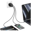 USAMS hálózati töltő JC Series CC266 65W GaN hálózati gyorstöltő 2xUSB-C 1xUSB-A, fehér