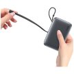 USAMS CD228 20W Dual Cabled Fast Charging Power Bank 10000mAh Type-C+iP Portable Phone Charger, acélszürke