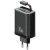 USAMS hálózati töltő Xiang Series CC296 30W 1xUSB-C 1xUSB-A + USB-C kábel, fekete