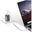 USAMS hálózati töltő CC305 T66 45W GaN 2xUSB-C , szürke