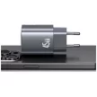 USAMS hálózati töltő CC305 T66 45W GaN 2xUSB-C , szürke