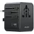 USAMS utazó hálózati töltő CC308 2xUSB-C 17W 4in1 US/AU/EU/UK, fekete