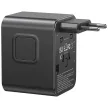USAMS utazó hálózati töltő CC308 2xUSB-C 17W 4in1 US/AU/EU/UK, fekete