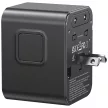 USAMS utazó hálózati töltő CC308 2xUSB-C 17W 4in1 US/AU/EU/UK, fekete