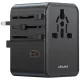 USAMS utazó hálózati töltő CC310 3xUSB-C 70W 4in1 US/AU/EU/UK, fekete