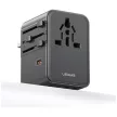 USAMS utazó hálózati töltő CC310 3xUSB-C 70W 4in1 US/AU/EU/UK, fekete
