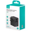 USAMS utazó hálózati töltő CC310 3xUSB-C 70W 4in1 US/AU/EU/UK, fekete