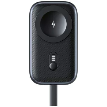   USAMS Induktív töltő Apple Watch CD245 2 1-ben 1200mAh powerbankkal + USB-C kábellel, titánium