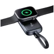 USAMS Induktív töltő Apple Watch CD245 2 1-ben 1200mAh powerbankkal + USB-C kábellel, titánium