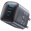 USAMS hálózati töltő CC290 T66 45W GaN 1xUSB-A 1xUSB-C , ezüst