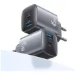 USAMS hálózati töltő CC290 T66 45W GaN 1xUSB-A 1xUSB-C , ezüst