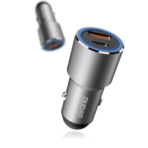 Dudao USB / USB autós töltő Type C Power Delivery Quick Charge 22.5 W, szürke (R4PQ)