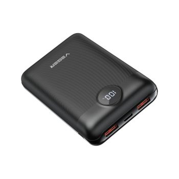   VEGER powerbank 20 000 mAh PD QC3.0 2A 22.5W S20 (W2053), fekete