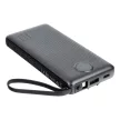 VEGER powerbank 10 000 mAh beépített kábelekkel Micro USB/USB-C/Lightning C10 (W1116), fekete