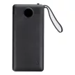 VEGER powerbank 10 000 mAh beépített kábelekkel Micro USB/USB-C/Lightning C10 (W1116), fekete