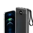 VEGER powerbank 10 000 mAh beépített kábelekkel Micro USB/USB-C/Lightning C10 (W1116), fekete
