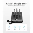 VEGER powerbank 10 000 mAh beépített kábelekkel Micro USB/USB-C/Lightning C10 (W1116), fekete
