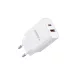 VEGER hálózati töltő USB A + Type C PD QC3.0 3A 30W VLS302U, fehér