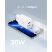 VEGER hálózati töltő USB A + Type C PD QC3.0 3A 30W VLS302U, fehér