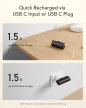 VEGER powerbank 5000 mAh beépített csatlakozóval USB-C PD QC3.0 3A 20W PlugOn (W0556), fekete