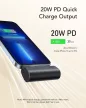 VEGER powerbank 5 000 mAh beépített csatlakozóval Lightning PD QC3.0 3A 20W PlugOn (W0556P), fekete