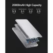VEGER powerbank 20 000 mAh PD QC3.0 3A 20W S22 (W2060), fehér