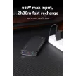 VEGER powerbank 25 000 mAh beépített kábellel Type C / Lightning PD 130W TCE130 (W2503), fekete