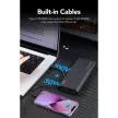 VEGER powerbank 25 000 mAh beépített kábellel Type C / Lightning PD 130W TCE130 (W2503), fekete