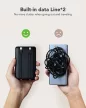 VEGER powerbank 10 000 mAh beépített kábelekkel USB-C/Lightning PD QC3.0 2A 22,5W C11 (W1170), fekete