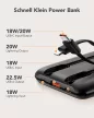 VEGER powerbank 10 000 mAh beépített kábelekkel USB-C/Lightning PD QC3.0 2A 22,5W C11 (W1170), fekete