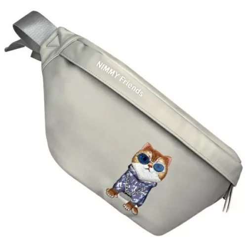 Nimmy Crossbody Glasses Cool Cat válltáska, szürke