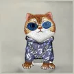 Nimmy Crossbody Glasses Cool Cat válltáska, szürke