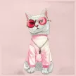 Nimmy Crossbody Glasses Cool Cat válltáska, rózsaszín
