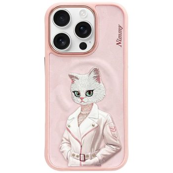   Nimmy Magnetic fashion cute pet MagSafe iPhone 16 Pro tok, rózsaszín