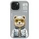 Nimmy Case iPhone 15 6.1" Cool&Cute 2.0 Bear tok, szürke