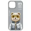Nimmy Case iPhone 15 6.1" Cool&Cute 2.0 Bear tok, szürke