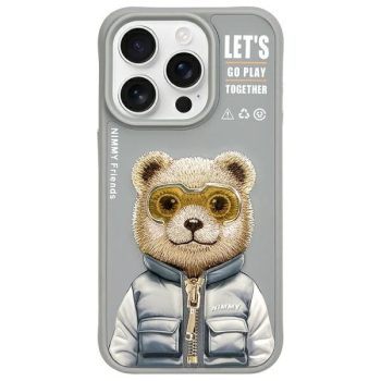   Nimmy Case iPhone 15 Pro Max 6.7" Cool&Cute 2.0 Bear tok, szürke