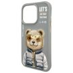 Nimmy Case iPhone 15 Pro Max 6.7" Cool&Cute 2.0 Bear tok, szürke