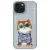 Nimmy Case iPhone 15 6.1" Glasses Cool Cat tok, szürke