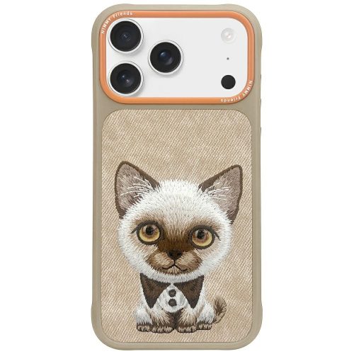 Nimmy Big Eyed Pet 2.0 Cat Case iPhone 17 Pro Max tok, bézs