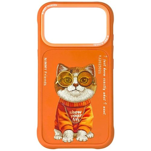 Nimmy Glasses Cool Cat iPhone 17 Pro tok, narancs