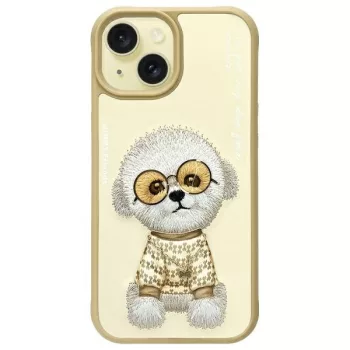 Nimmy Case iPhone 15 6.1" Glasses Cool Dog tok, khaki