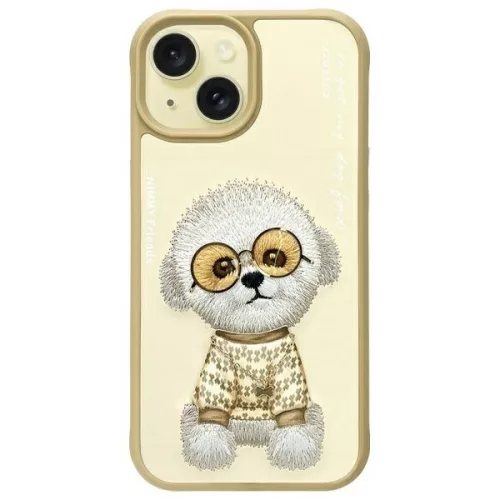 Nimmy Case iPhone 15 6.1" Glasses Cool Dog tok, khaki
