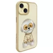 Nimmy Case iPhone 15 6.1" Glasses Cool Dog tok, khaki