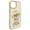 Nimmy Case iPhone 15 6.1" Glasses Cool Dog tok, khaki