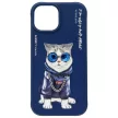 Nimmy iPhone 15 6.1" Glasses Cool Cat tok, kék
