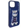 Nimmy iPhone 15 6.1" Glasses Cool Cat tok, kék