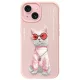 Nimmy Case iPhone 15 6.1" Glasses Cool Cat tok, rózsaszín